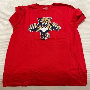 Stitches Red Short Sleeve Tee with Panther Graphic